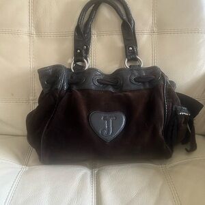 Bird by Juicy Couture Brown Shoulder Bag with Braided Handles
